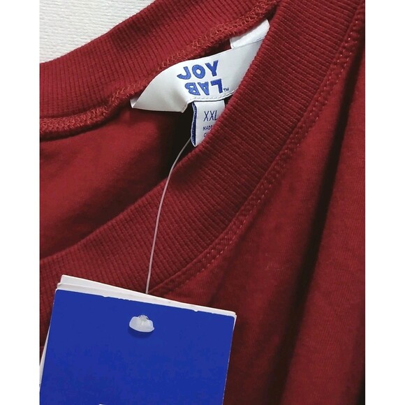 NWT JoyLab Cranberry Red Double V-Neck Sweatshirt Women’s Plus XXL Boxy Top - Picture 7 of 9